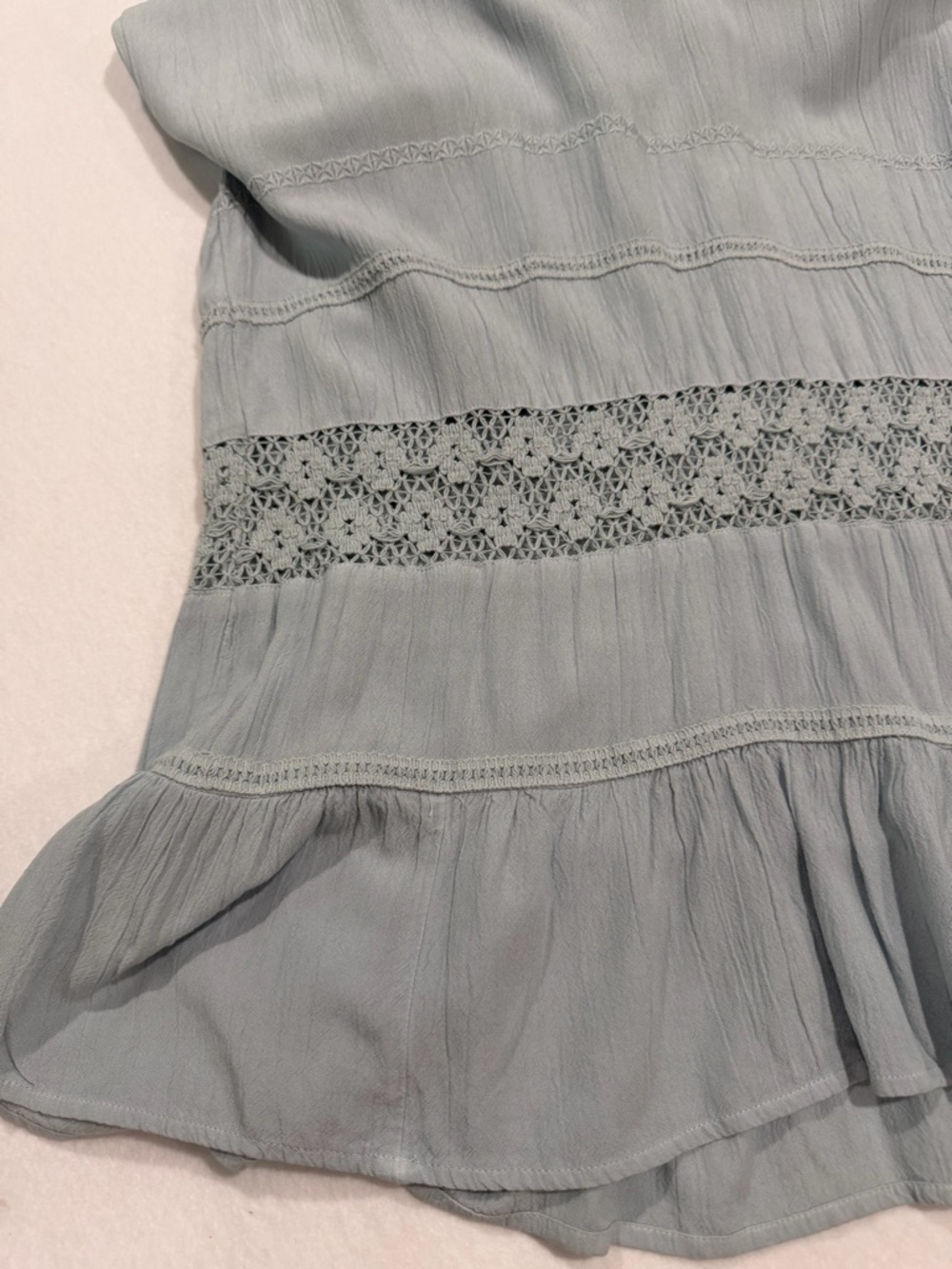 Wanderly Light Blue Boho Maxi Dress Sleeveless Lace Size S - Picture 6 of 9